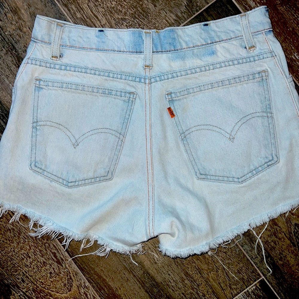 Levi’s high rise jean cut off shorts